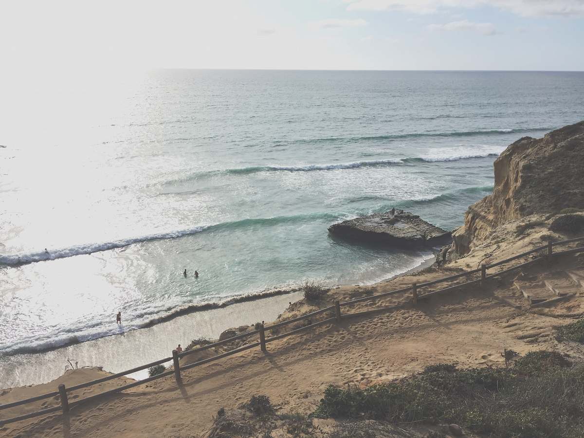 san diego sea waves near rock formation california